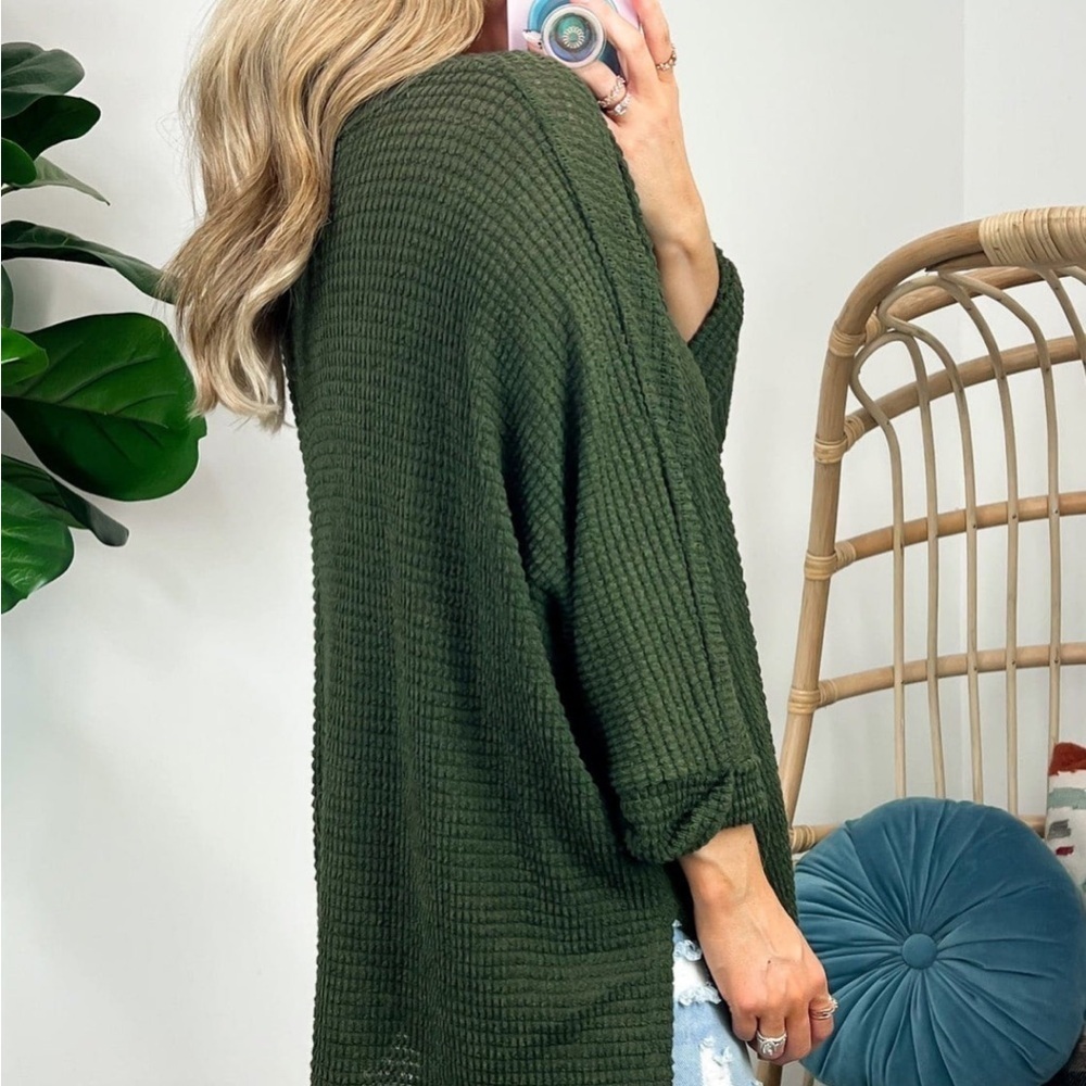 NWOT Green Knit Sweater - Picture 2 of 6